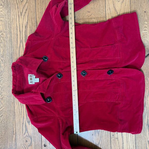 Y2K Western Red Corduroy Jacket 1X Button Front Plus Size Stretch Holiday Bold - Picture 8 of 14